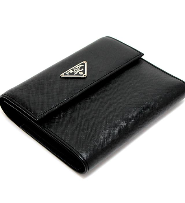 楽天市場】極美品 プラダ PRADA 三角ロゴ 三つ折り財布 サフィアーノ