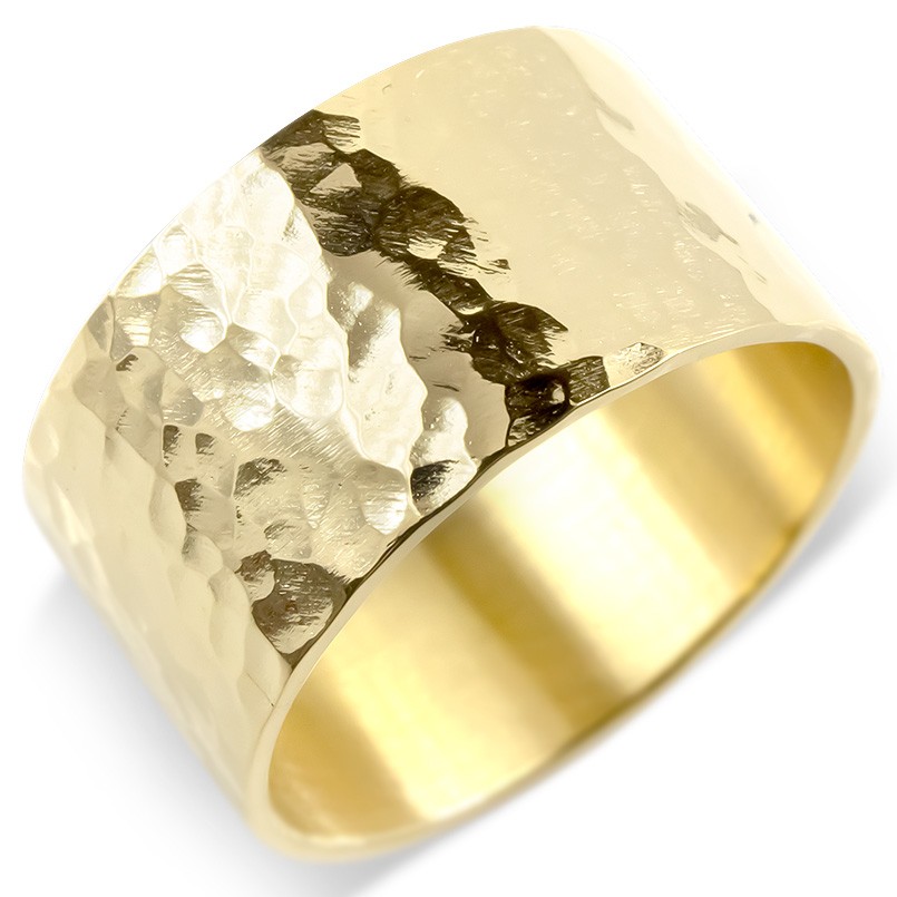 楽天市場】10金 リング イエローゴールドk10 槌打ち 指輪 槌目 幅広