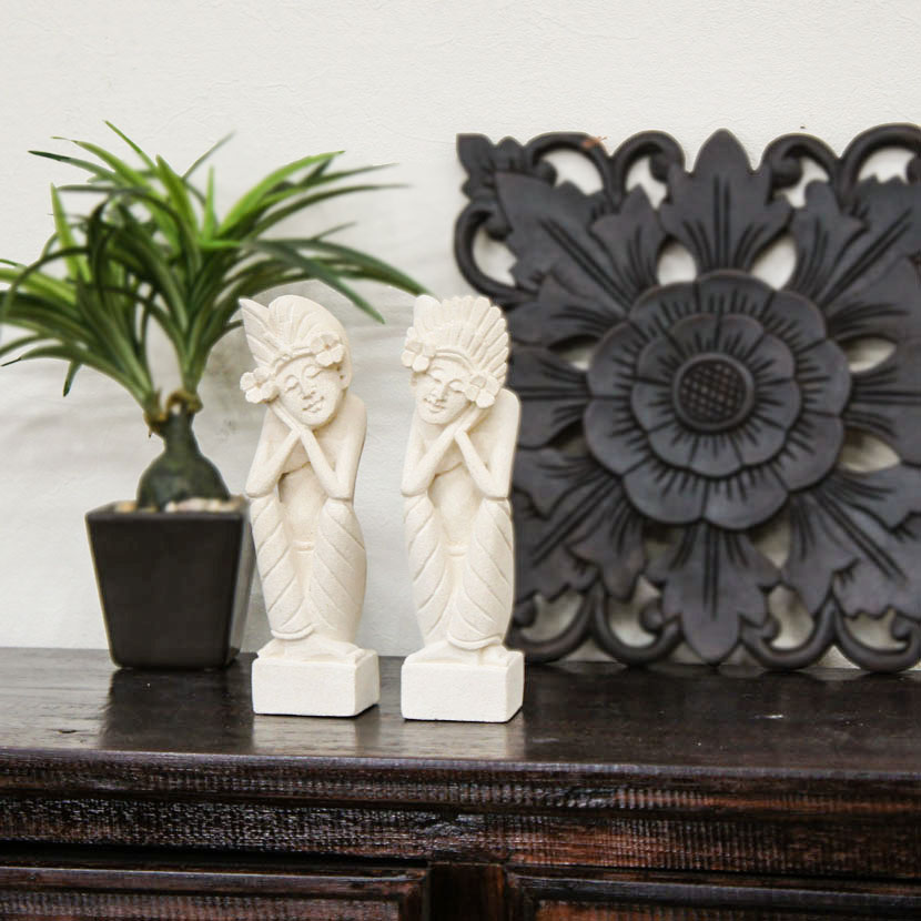 楽天市場】【送料無料！】バリ石像バリニーズカップル 高さ20cm