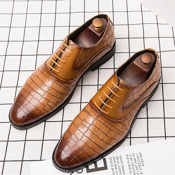 楽天市場】送料無料 クロコ柄 レースアップ 切替 ドレスシューズ