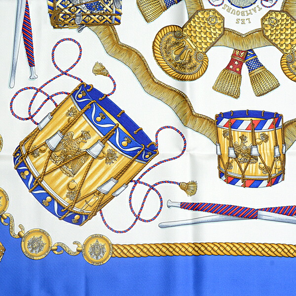 楽天市場】エルメス スカーフ レディース カレ90 LES TAMBOURS