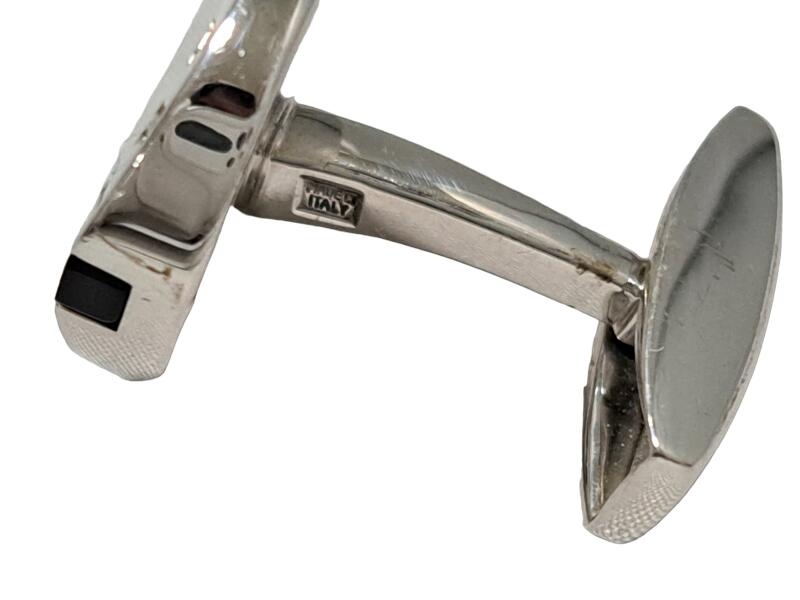 楽天市場】ブルガリ カフス ラウンド オニキス SV925 シルバー カフス