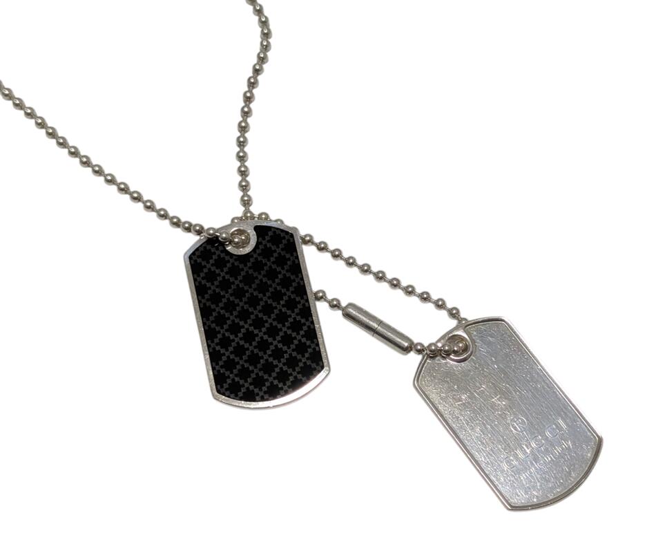 楽天市場】グッチ ネックレス タグ ディアマンテ ドッグタグ ロゴ