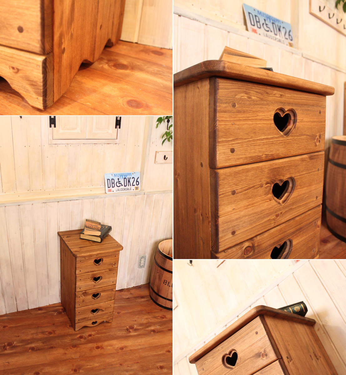 楽天市場】ハートチェスト・キャスター付き オーダーメイド カントリー