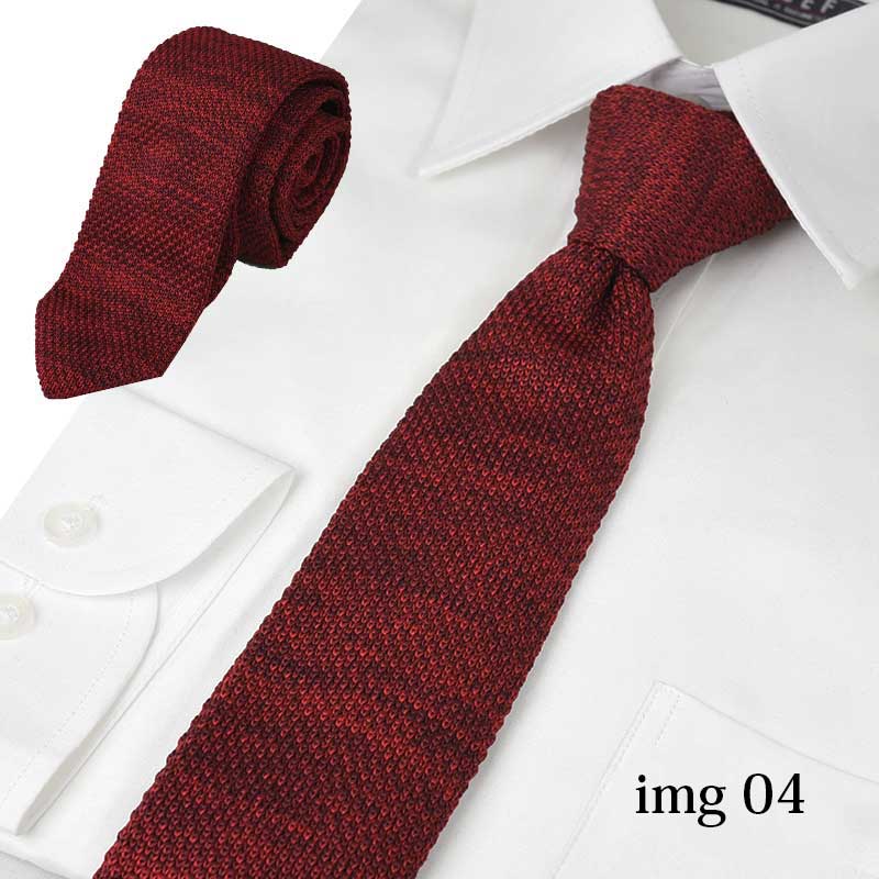 楽天市場】ニットタイ ネクタイ 無地 剣先 おしゃれ ミックス