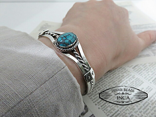 楽天市場】ターコイズ バングル ブレスレット シルバー925