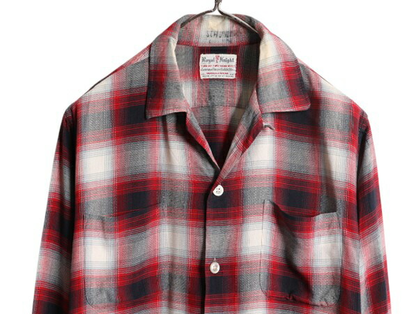 楽天市場】60s ☆ オンブレ チェック レーヨン オープンカラー シャツ