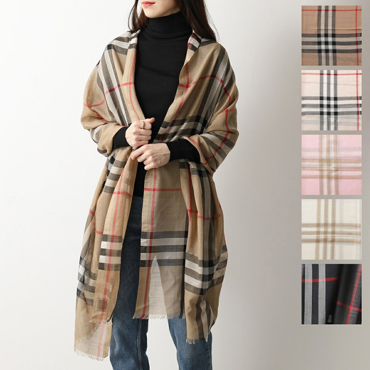 楽天市場】BURBERRY バーバリー ストール GIANT CHECK GAUZE