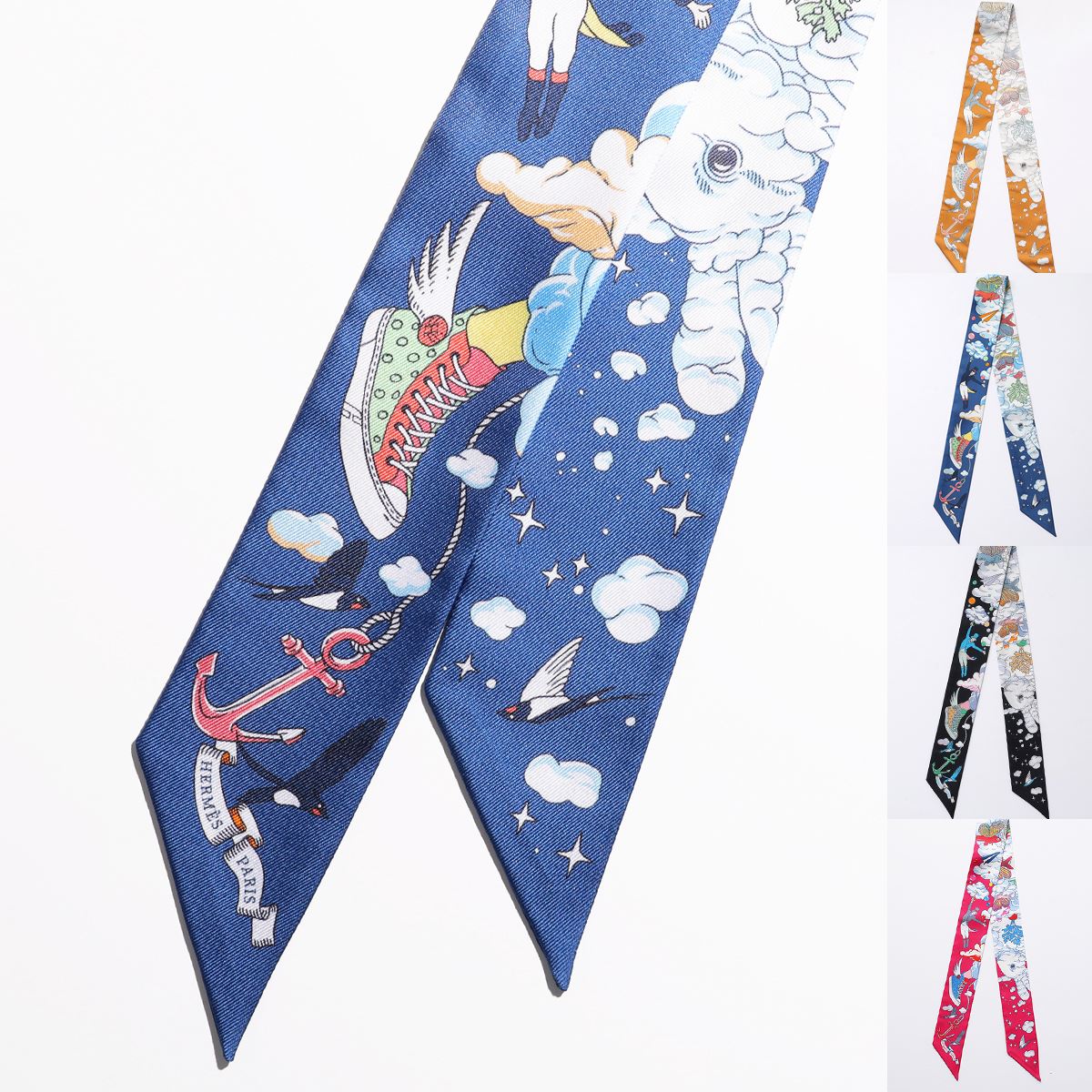 楽天市場】HERMES エルメス ツイリー スカーフ TWILLY 063900S