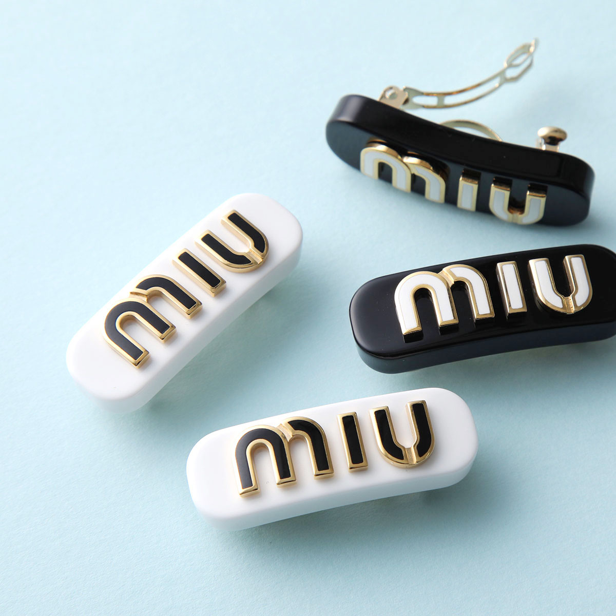 楽天市場】MIUMIU ミュウミュウ バレッタ 5IF072 2F72 レディース 2点