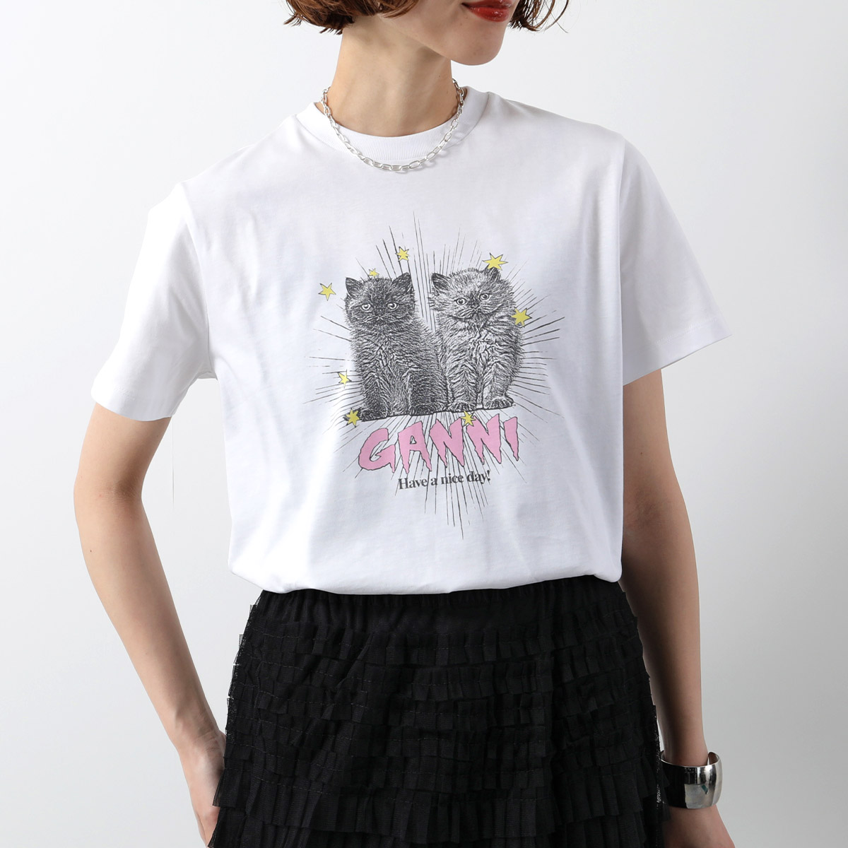 楽天市場】GANNI ガニー 半袖 Tシャツ Basic Jersey Relaxed T-shirt