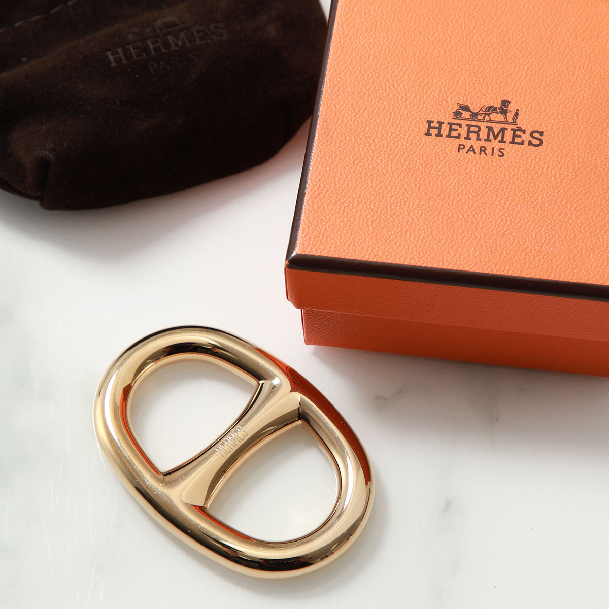 楽天市場】HERMES エルメス スカーフリング シェーヌダンクル Chaine