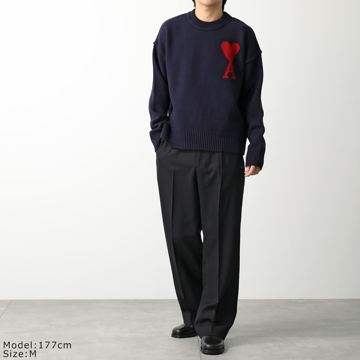 楽天市場】ami paris アミパリス セーター RED ADC SWEATER UKS006 018