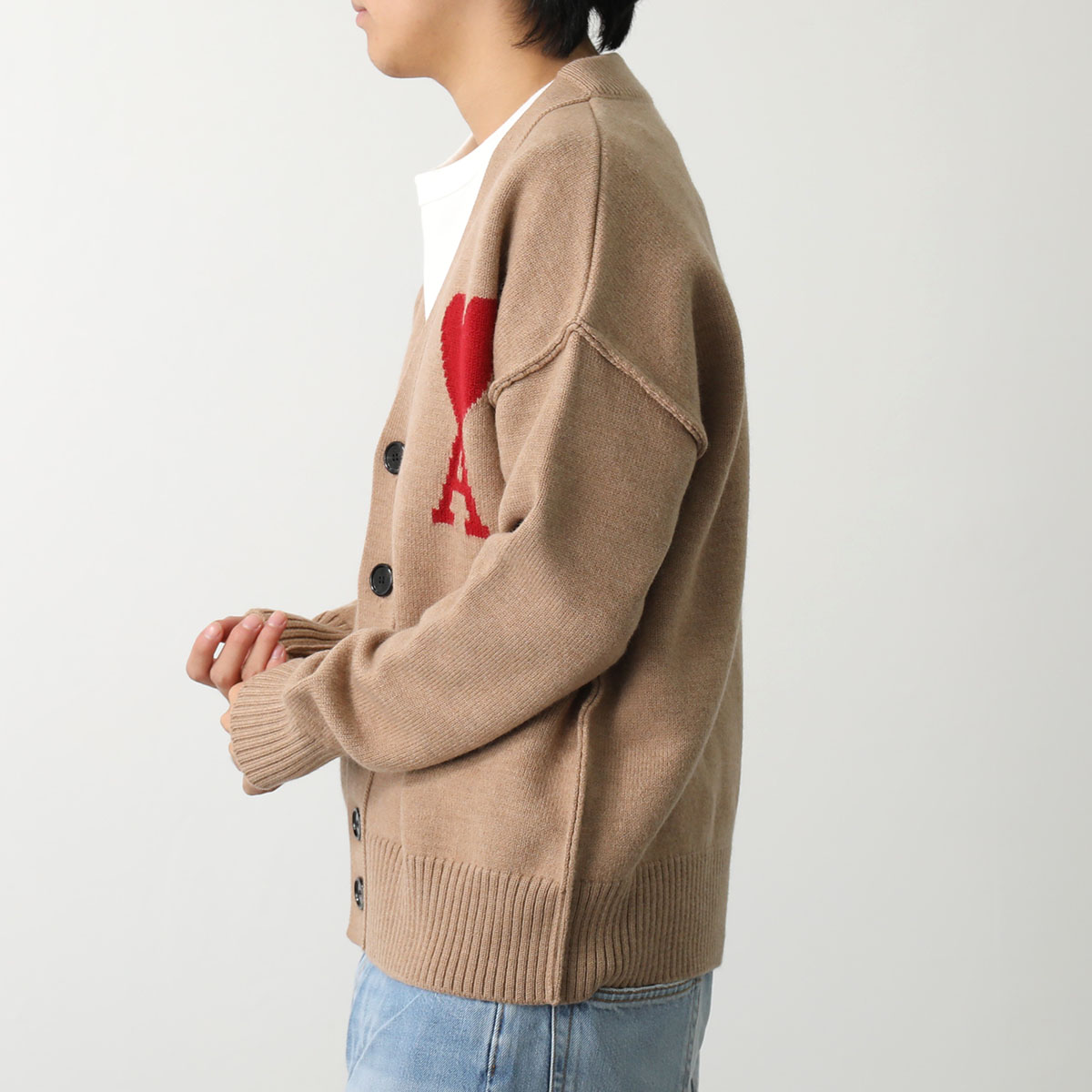 楽天市場】ami paris アミパリス カーディガン RED ADC CARDIGAN
