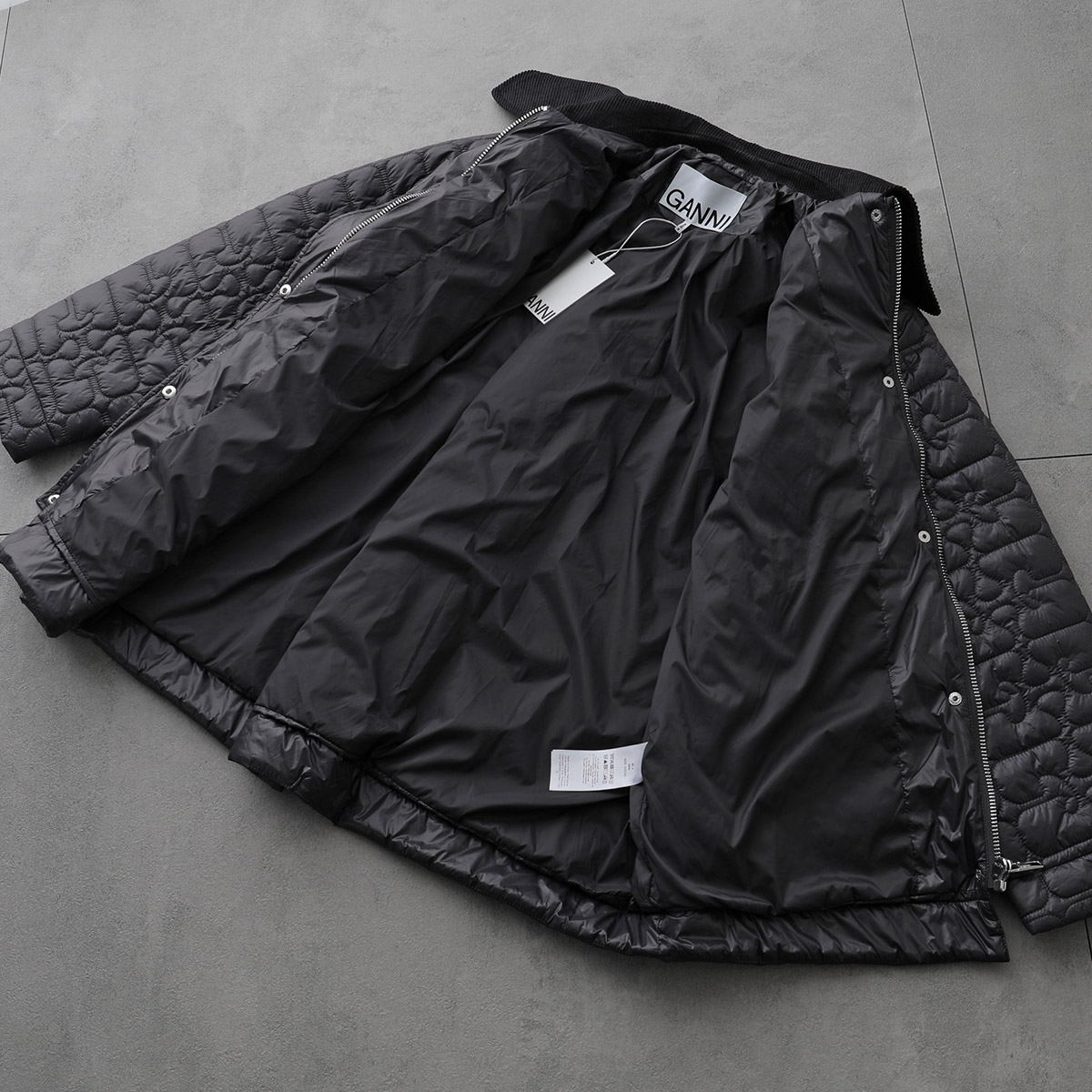 楽天市場】GANNI ガニー キルティングジャケット Shiny Quilt Midi