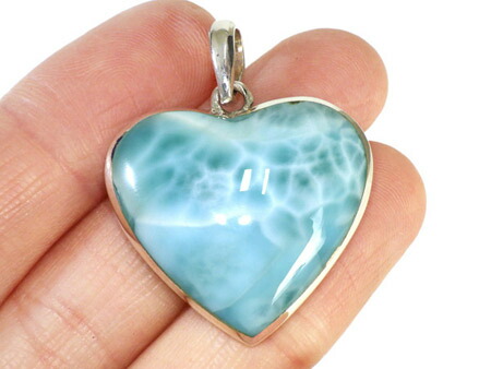 楽天市場】ラリマー ハート形ペンダントトップ ドミニカ共和国産