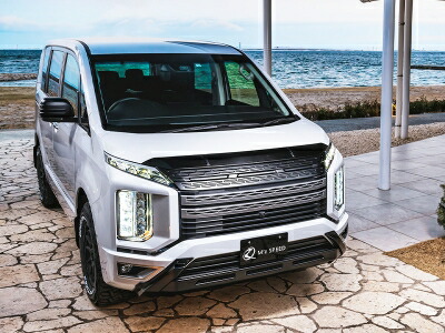 楽天市場】CV1W デリカD:5 フロントグリル カーボン柄 ブラック仕様