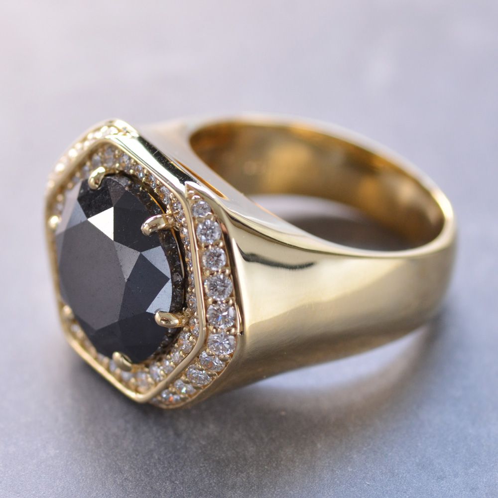 楽天市場】印台 メンズリング K18 18K 18金 ブラックダイヤモンド