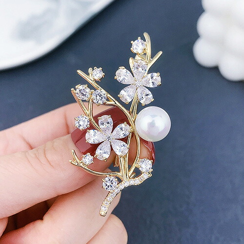 楽天市場】ブローチ パール 桜 フラワー 花 ゴールド 入学式 入園式