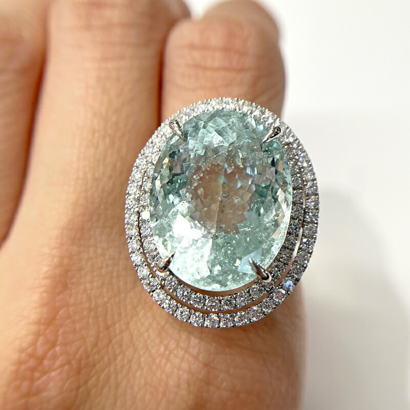 楽天市場】【ｾｰﾙ】アクアマリン 21.33ct リング 12号 PT900 プラチナ