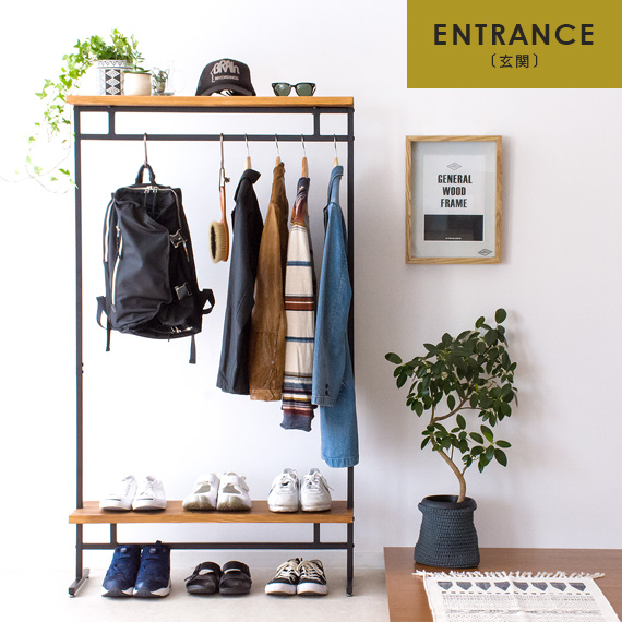 楽天市場】ハンガーラック 木製 スチール スリム おしゃれ 西海岸