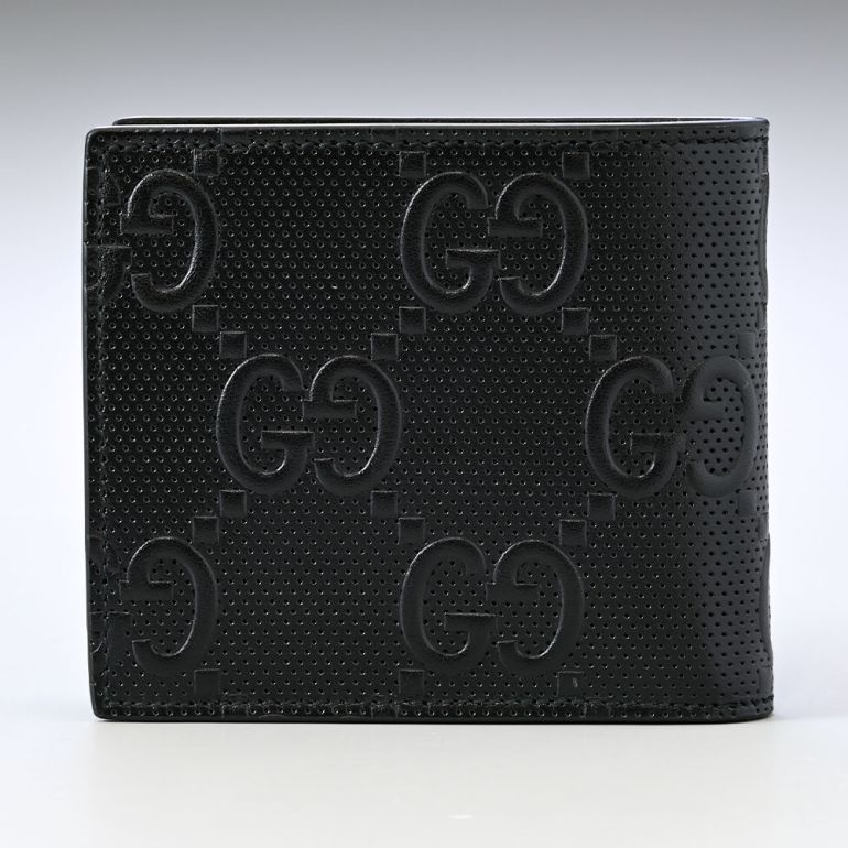 楽天市場】グッチ GUCCI 二つ折り財布 メンズ GGエンボス ブラック