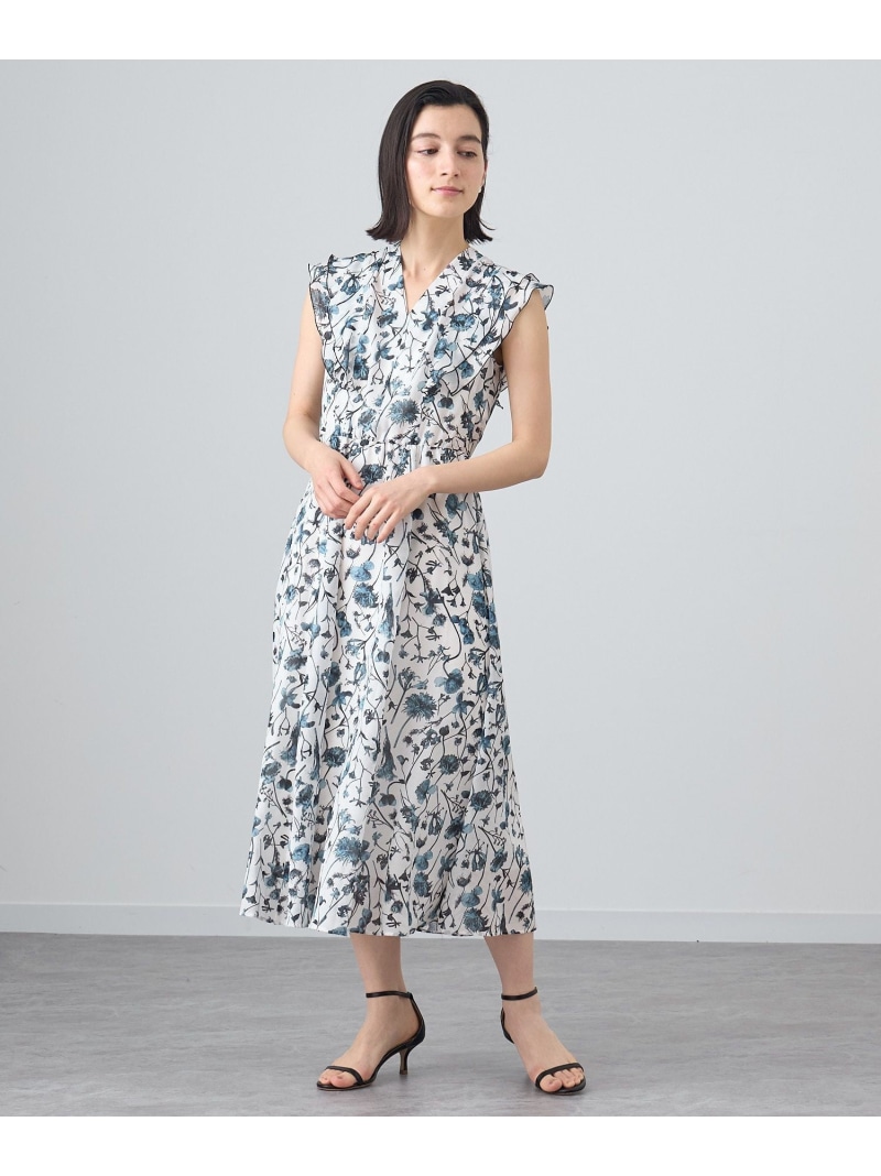 楽天市場】ボタニカルローンプリントラッフル袖 ワンピース ANAYI