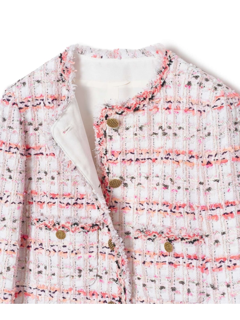 楽天市場】【セットアップ対応商品】コーラルピンクツイードクルー