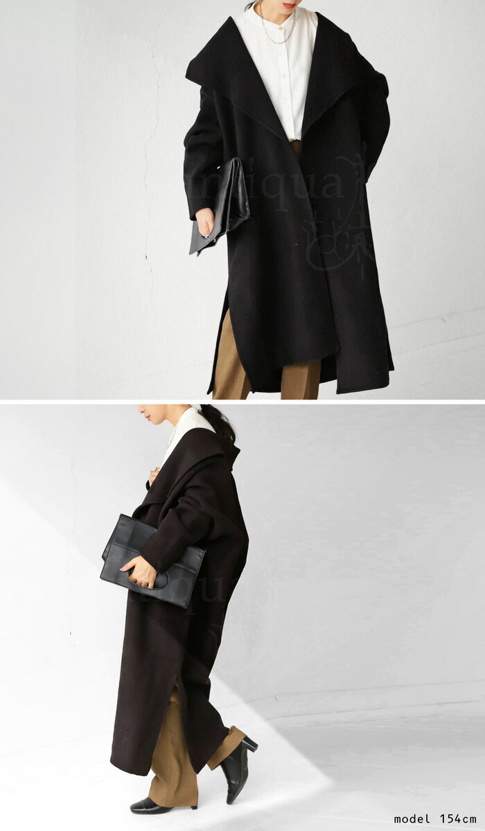 楽天市場】手縫い BIGカラーコート ロングコート レディース 送料無料