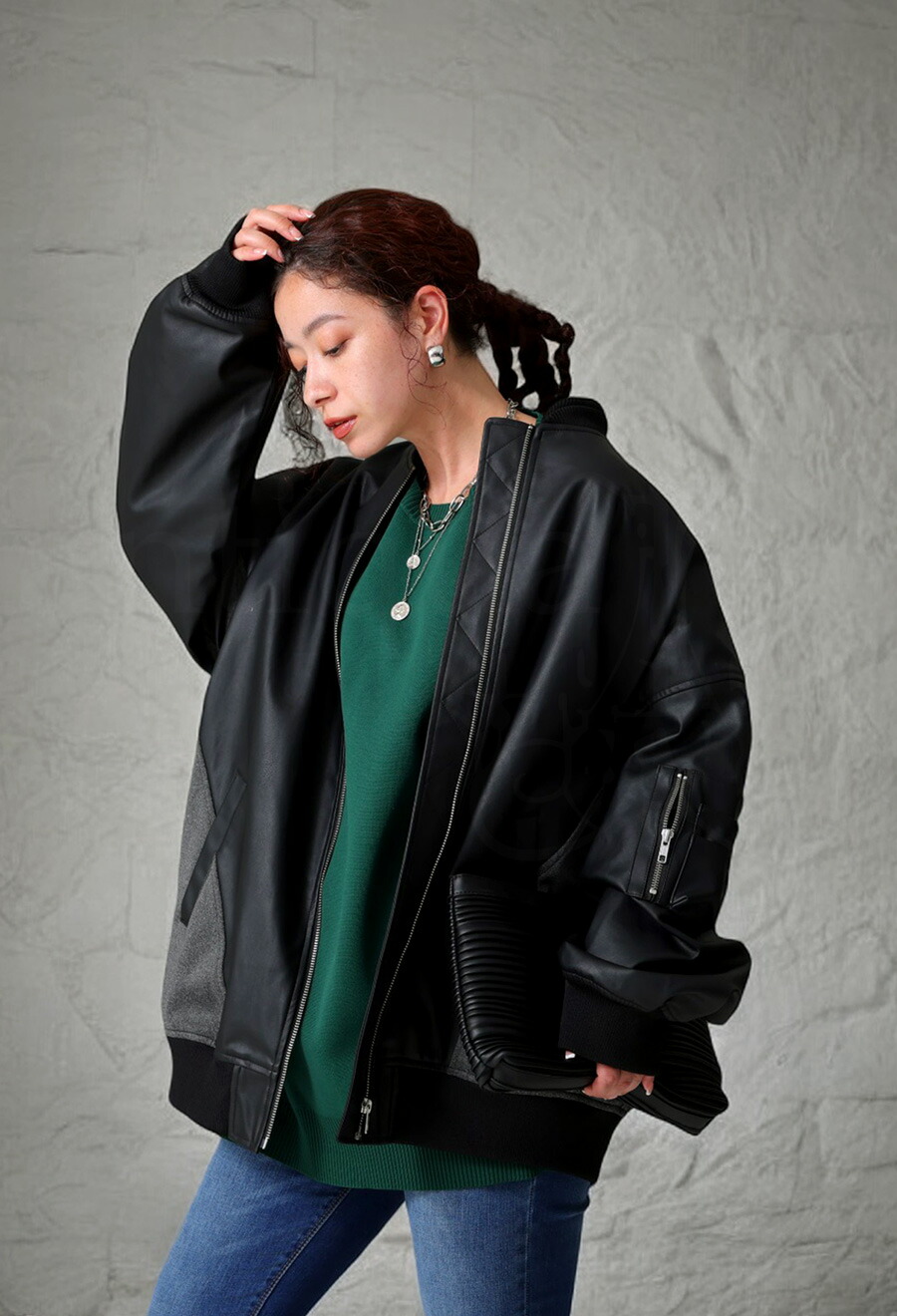 アンティカ ニット ドッキング MA-1 レディースアウター 【公式通販】