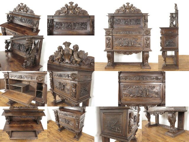 楽天市場】アンティーク 家具 ルネッサンス様式ダイニング14点セット