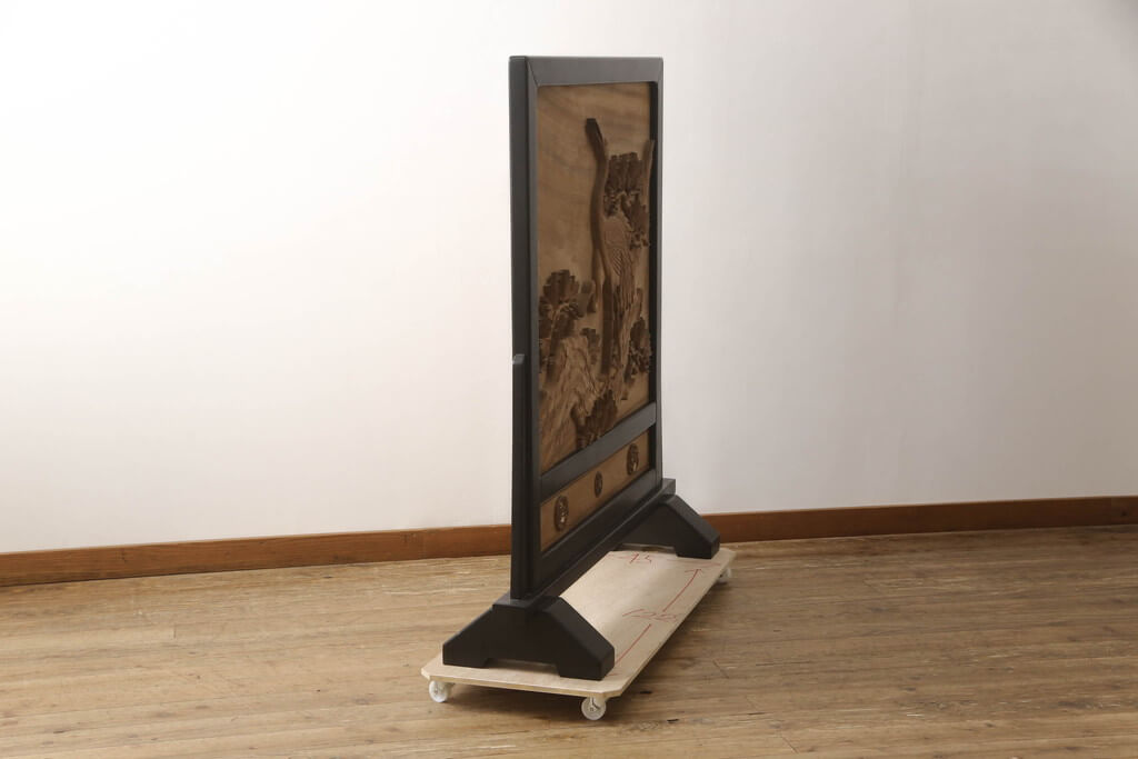 楽天市場】▽現状販売▽ 和製ビンテージ 彫刻衝立て 最高級!! 井波彫刻