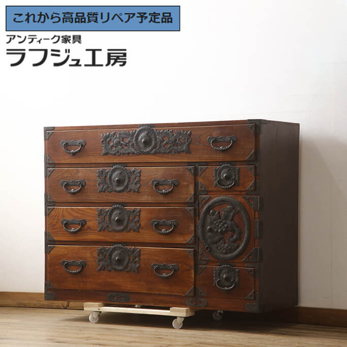 楽天市場】☆事前問合せ必須☆ 和製アンティーク 明治期 仙台箪笥 上手