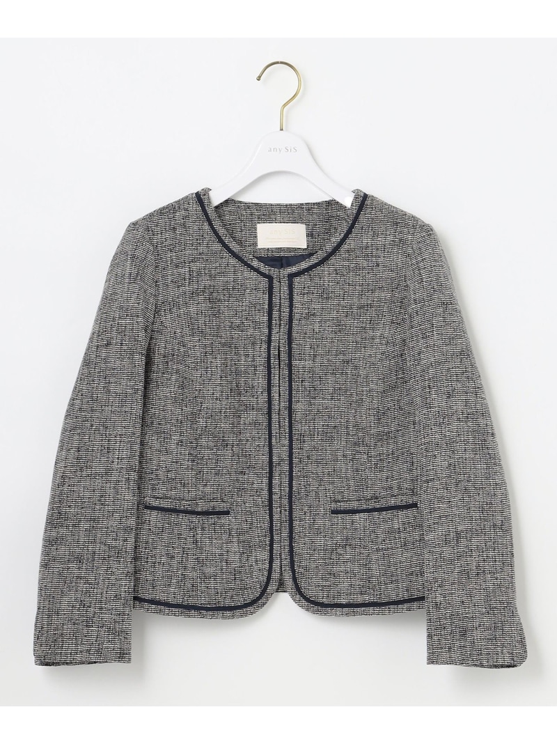 楽天市場】ミニライトボーダー ノーカラージャケット ANY SIS