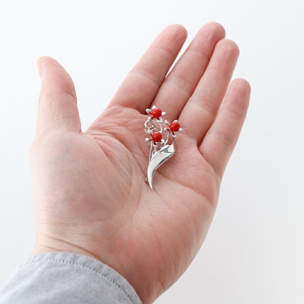 楽天市場】≪1年保証付き≫ 赤珊瑚5.2ミリ玉シルバー＜お花＞上品 希少