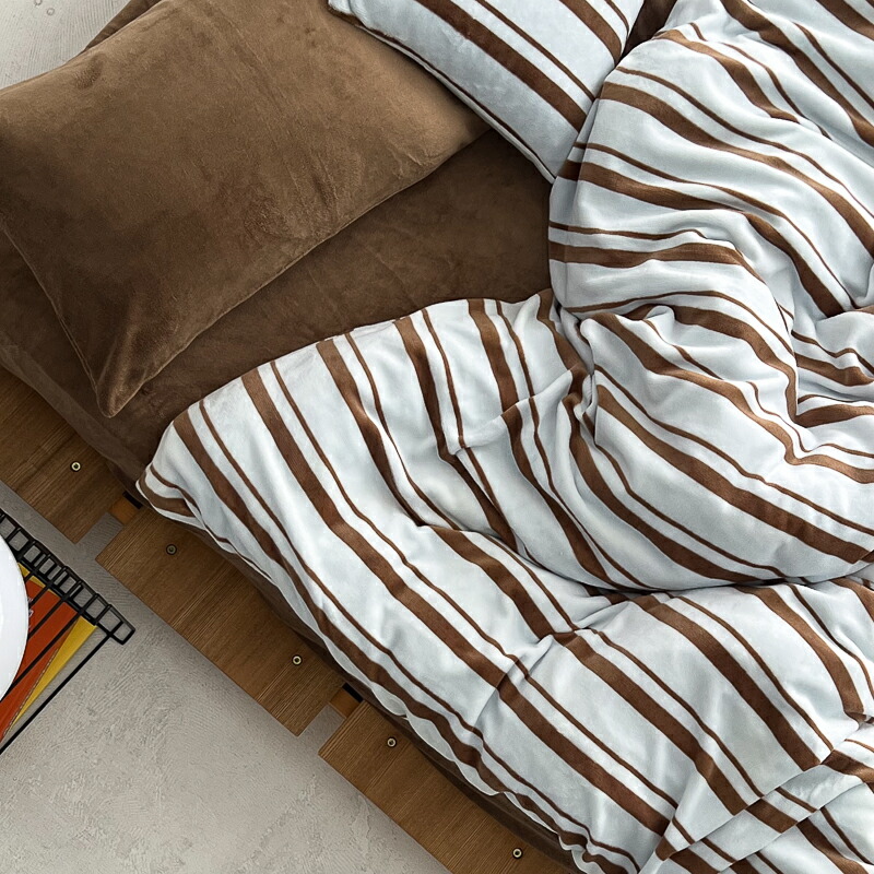 楽天市場】mint×brown あたたか ファイバー厚手 起毛 ストライプ 布団