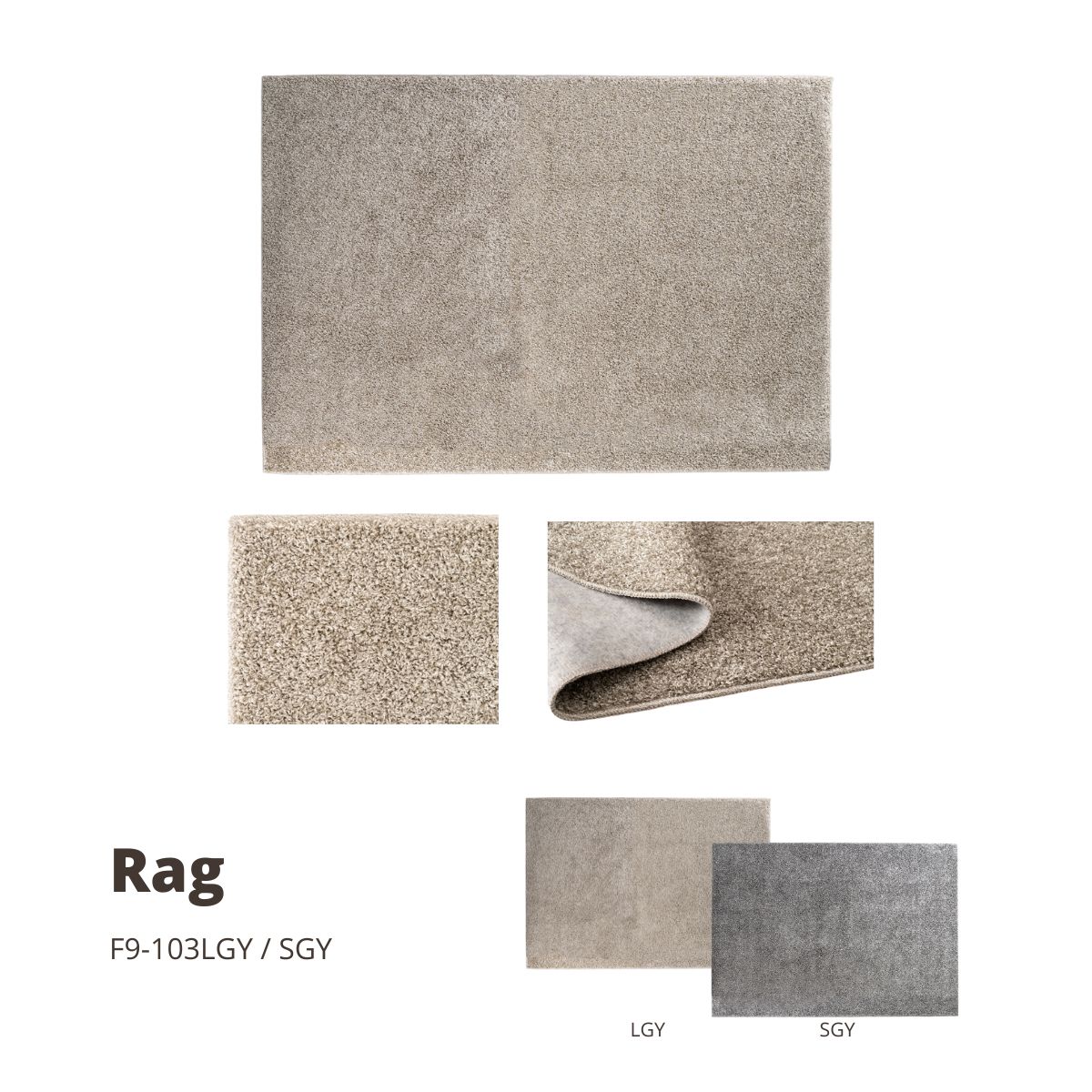 楽天市場】ラグ F9-103LGY ライトグレージュ W130×D190×H1.5 マット 約