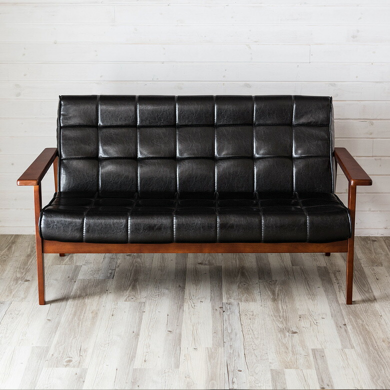 楽天市場】ソファ 2人掛け 合皮レザー 肘掛け 幅135cm ミッド