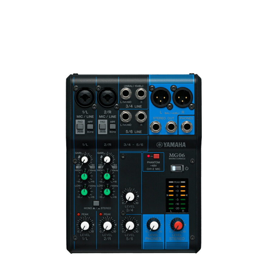 楽天市場】yamaha 6チャンネルミキシングコンソール mg06xの通販