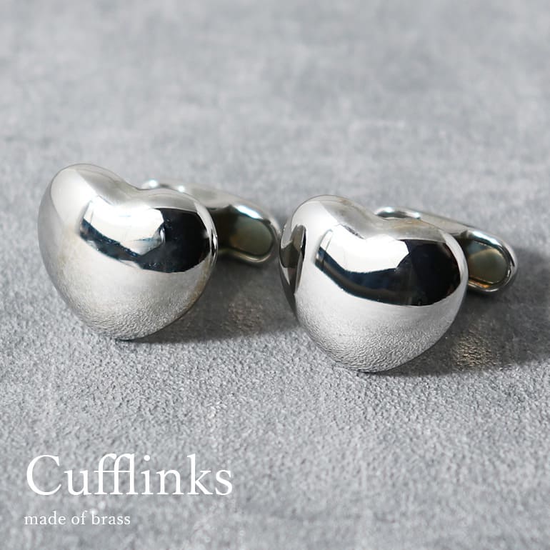 楽天市場】カフスボタン シルバーハート ハートマーク カフリンクス