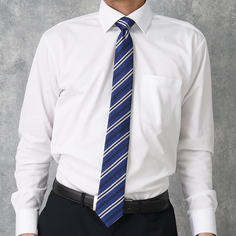 楽天市場】シルクネクタイ ブルー 青 ホワイト 白 ストライプ 7cm幅