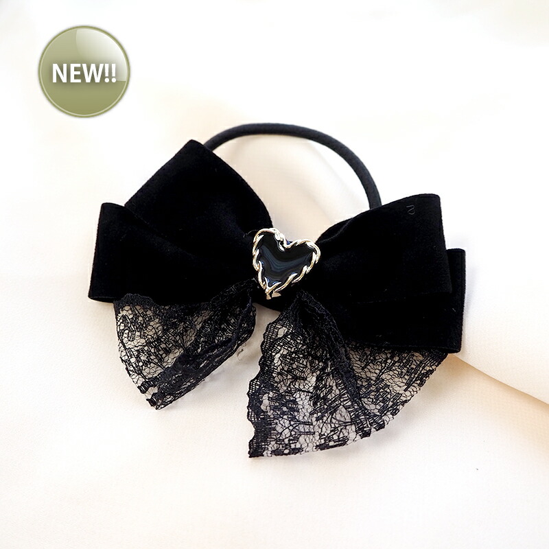 楽天市場】ヘアゴム ベロア リボン シンプル チャーム付き BLAZE