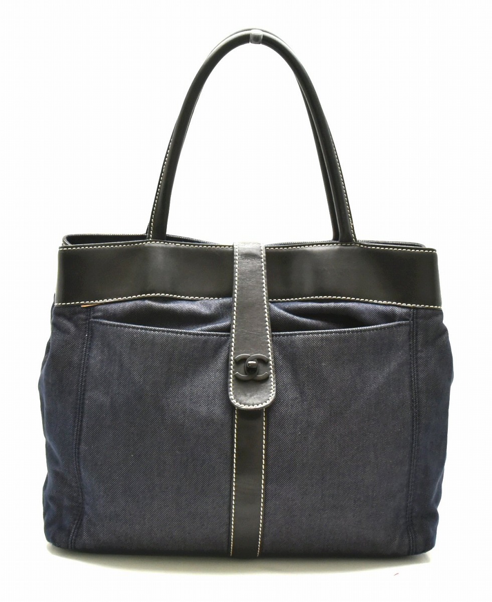 楽天市場】【バッグ】CHANEL シャネル ココマーク デニムトート