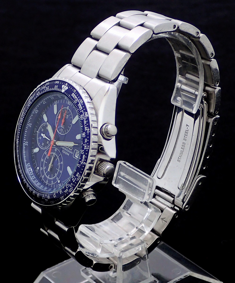 楽天市場】【ウォッチ】SEIKO セイコー クロノグラフ デイト ブルー