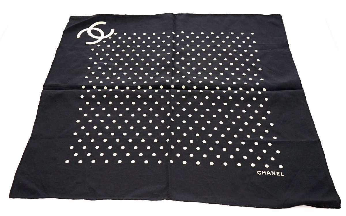 楽天市場】CHANEL シャネル ハンカチ シルク100% ココマーク 水玉