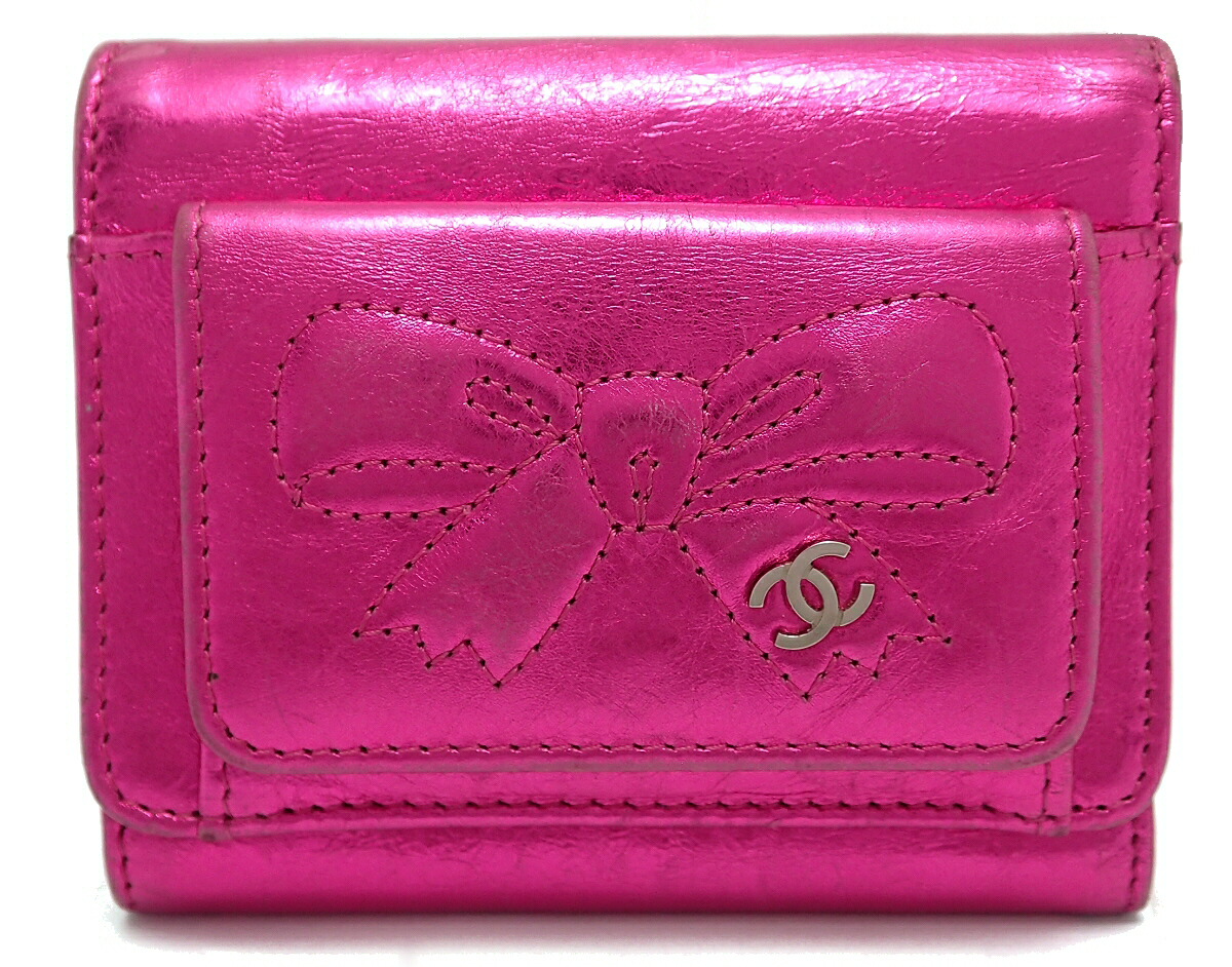 楽天市場】【財布】CHANEL シャネル ココマーク リボン 財布 3つ折財布