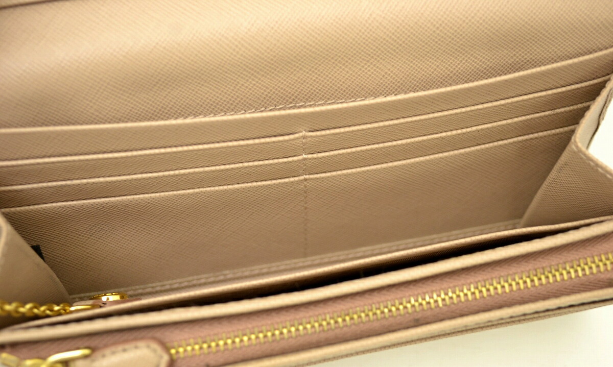 楽天市場】【財布】PRADA プラダ 2つ折 ファスナー長財布 型押しレザー