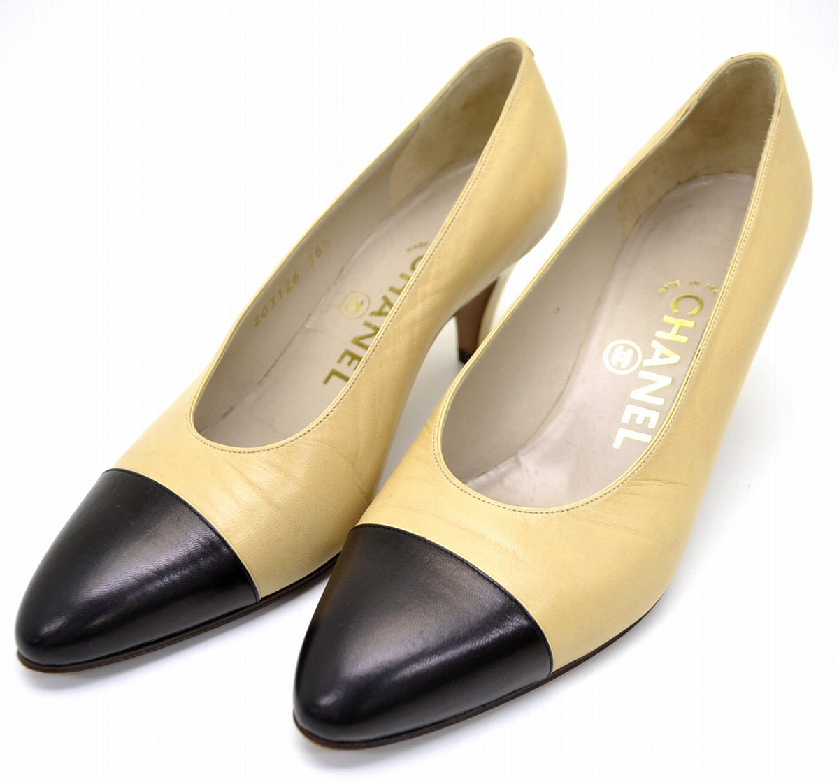 楽天市場】【靴】CHANEL シャネル バイカラー 2トーン パンプス ミドル