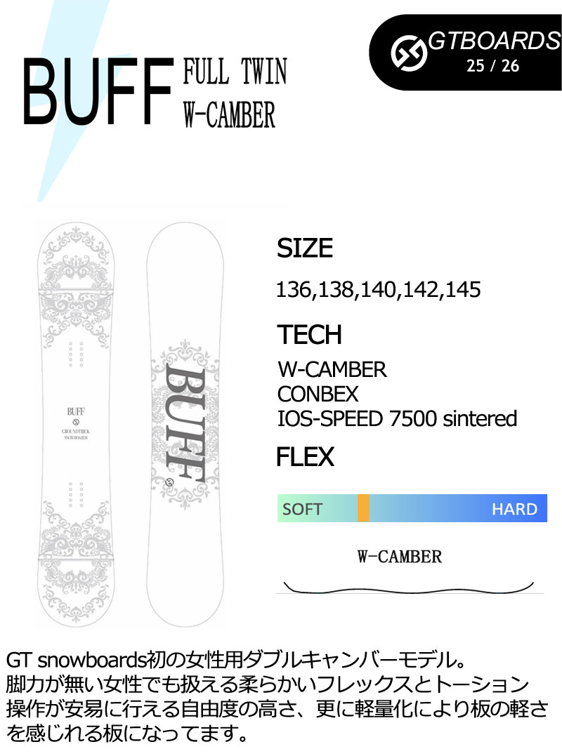 楽天市場】25-26 GT-SNOWBOARD/ジーティー BUFF バフ メンズ
