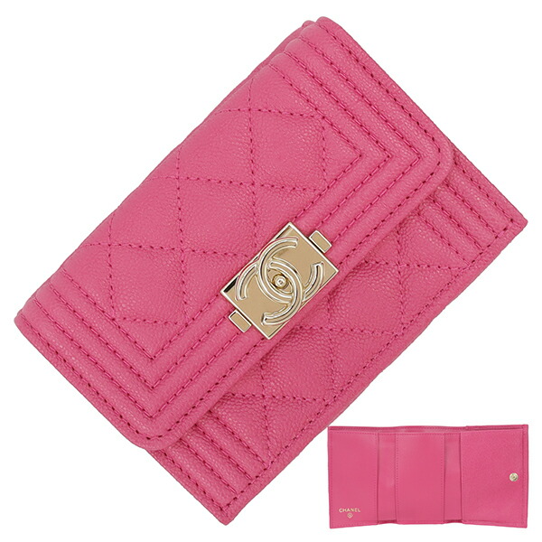 楽天市場】【10%OFF】 シャネル 三つ折り財布 スモール フラップ